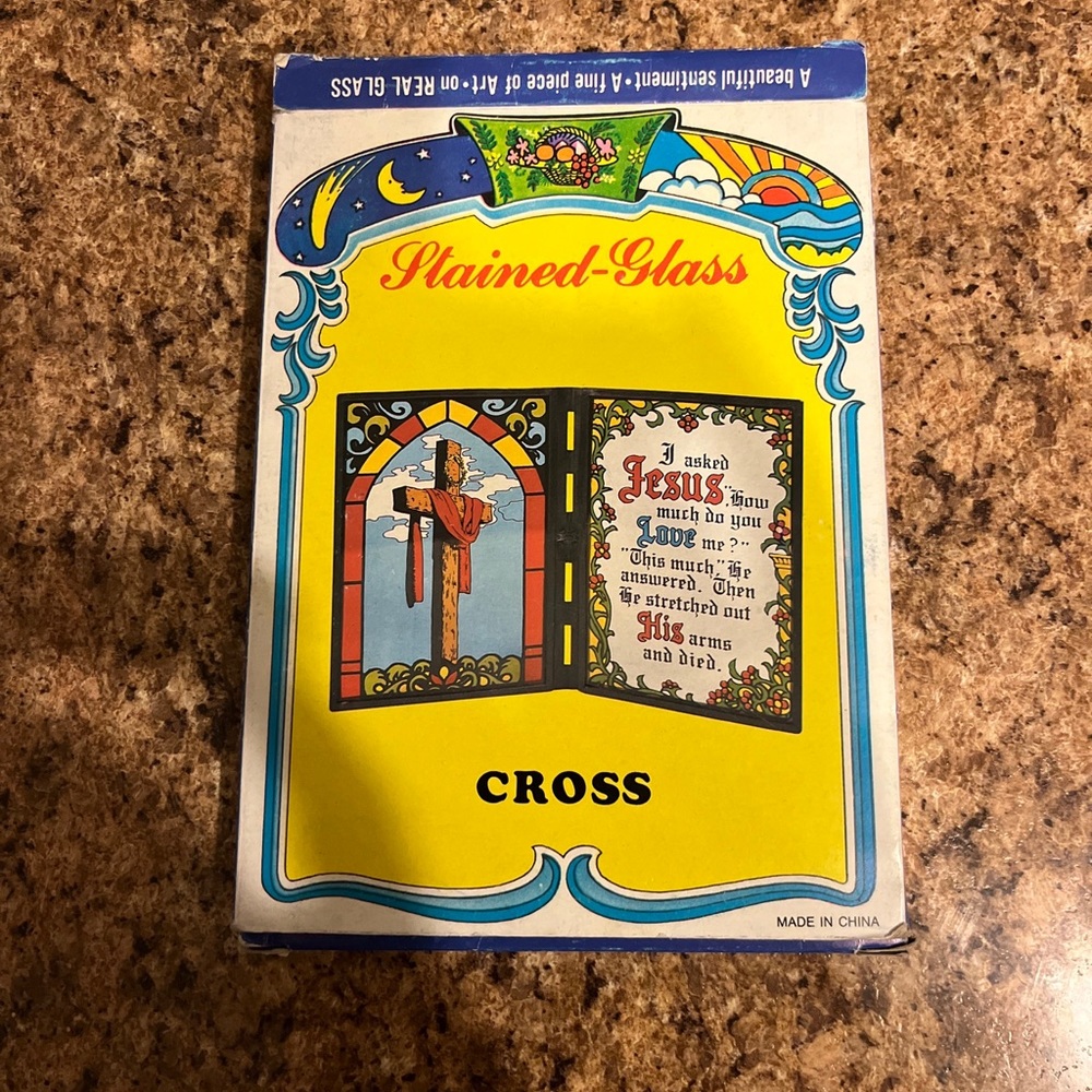 Stained M-Glass Cross “I asked Jesus….” - Picture 9 of 10
